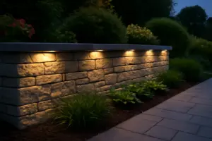 The Low-Voltage Hardscape Lights I Installed Under My Retaining Wall Caps
