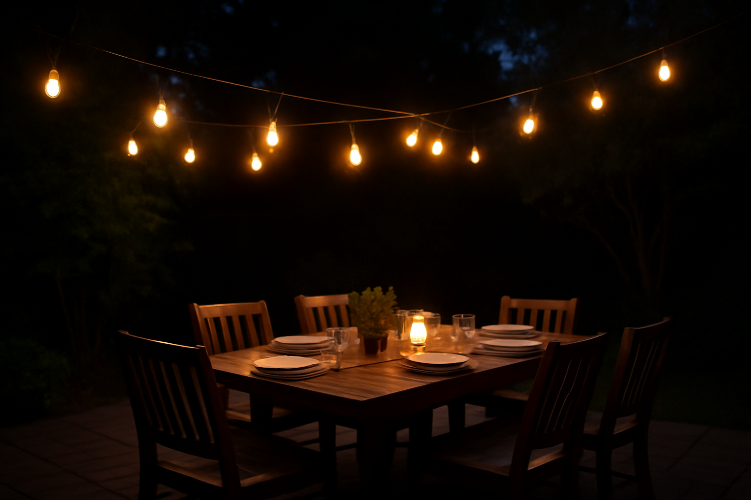 I Strung Outdoor String Lights Across My Patio and It Changed the Whole Vibe