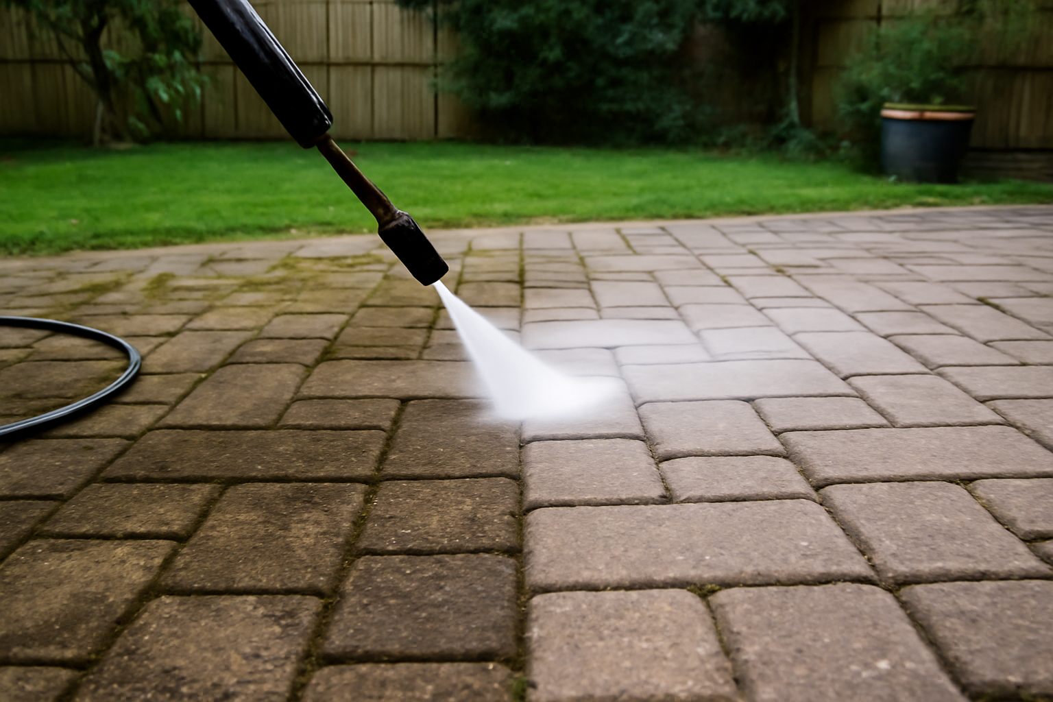 I Tested a Pressure Washer on My Patio Pavers: The Before and After Is Unreal